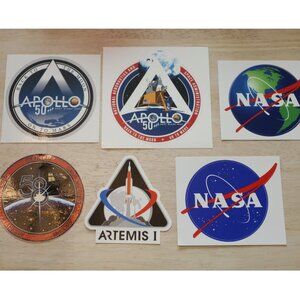 Lot of NASA stickers, temporary tattoo and patch